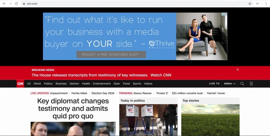 programmatic advertising example on cnn.com remarketing