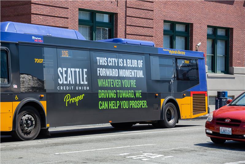 outdoor advertising billboard campaigns credit union bus ads for seattle credit union credit union advertising